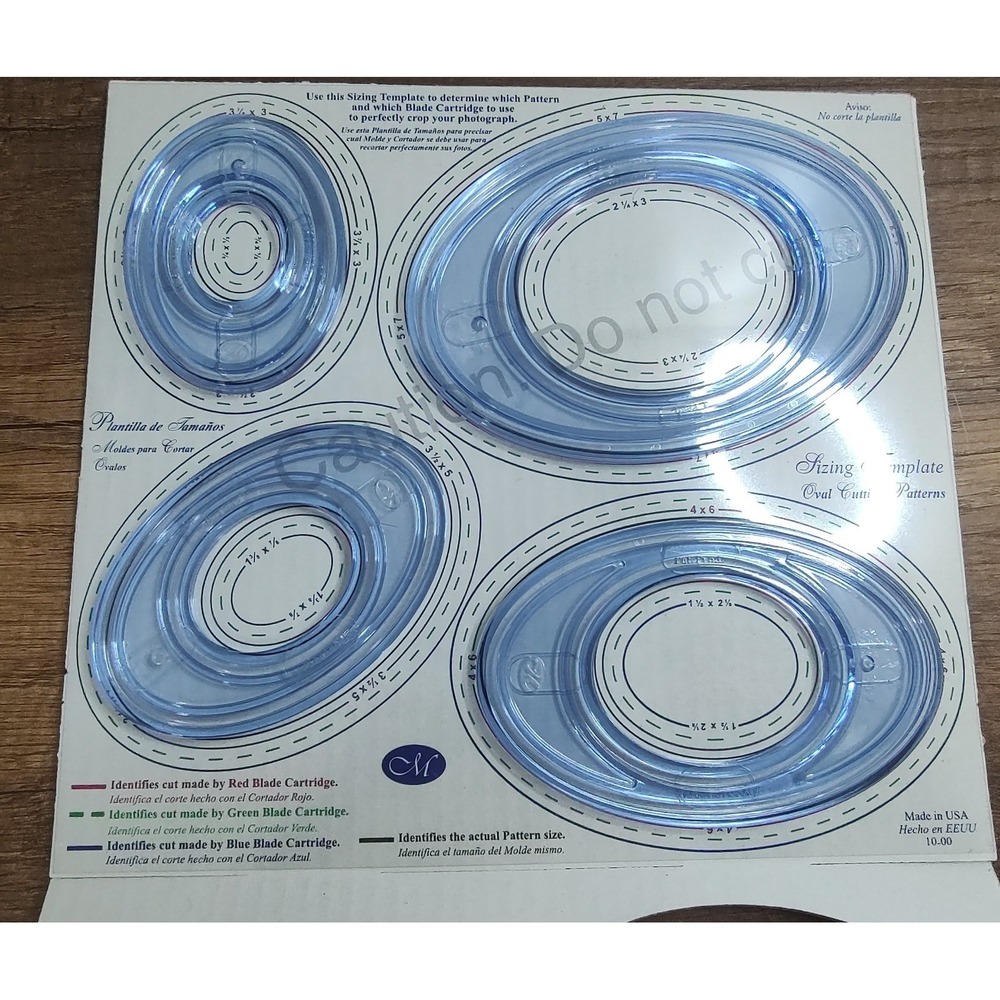 Creative Memories 4 Oval Patterns Sizing Template Custom Cutting System B9